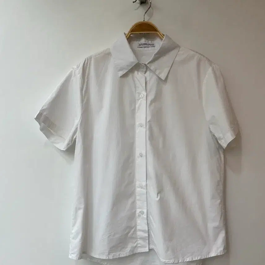 [BUNJANG] Women's White Plain Short Sleeve Shirt M / 여성 흰색 무지 반팔 셔츠 M
