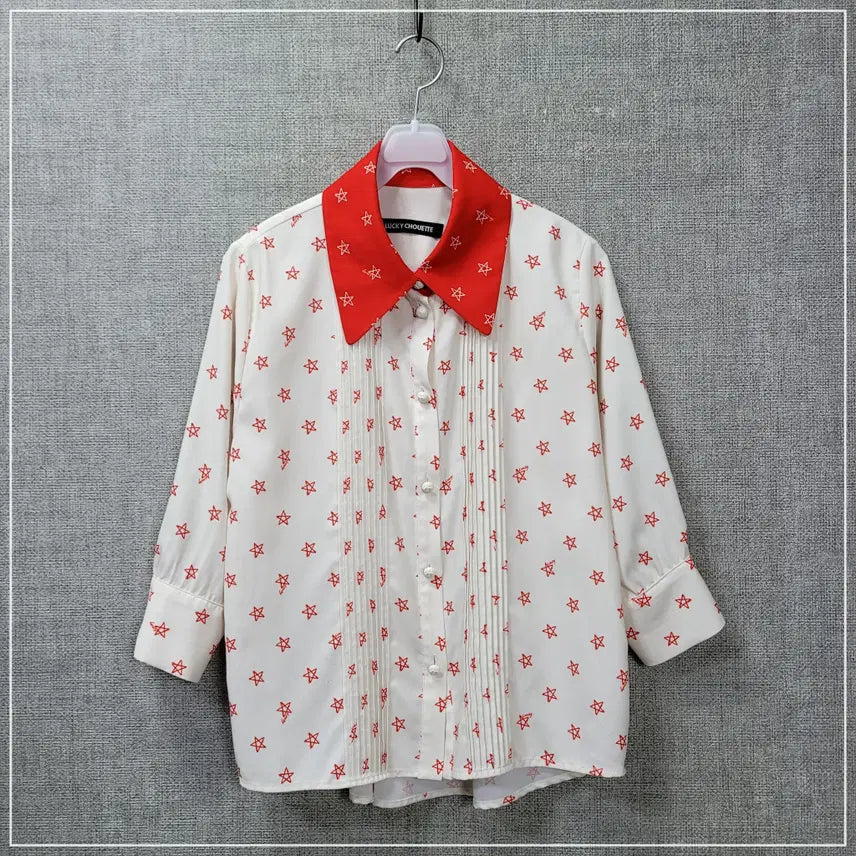 [BUNJANG] Lucky Chouette Star Pleated Blouse / 2133. 럭키슈에뜨 스타 주름블라우스