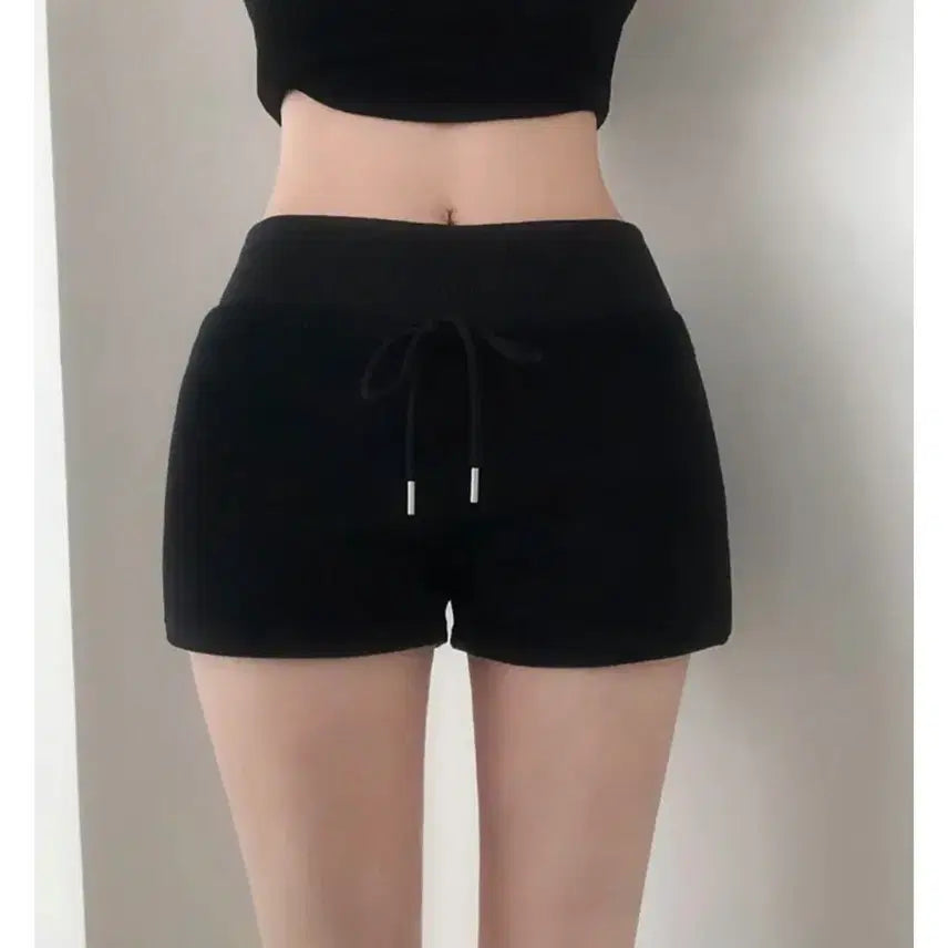 [BUNJANG] Black Banding Shorts - Free Size / 새상품 블랙 밴딩 숏팬츠 프리