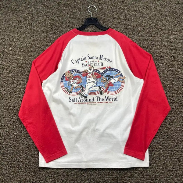 [BUNJANG] Captain Santa Raglan Long Sleeve T-Shirt / 캡틴산타 나그랑 긴팔 티셔츠 롱슬리브