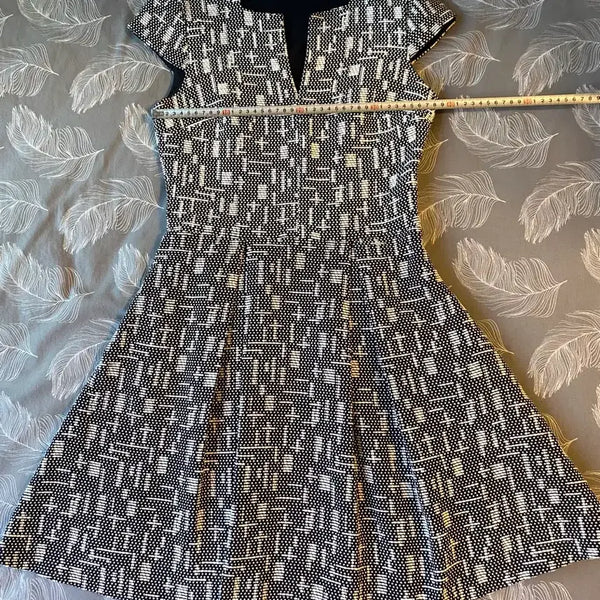 [BUNJANG] Giorgio Armani Exchange Women's Midi Dress Black and White Pattern / 알마니익스체인지 여성 원피스 하객룩