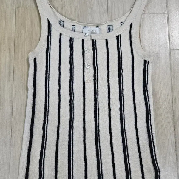 [BUNJANG] TIME Stripe Knit Sleeveless XS / [TIME] 한섬 타임 스트라이프 니트슬리브리스 XS