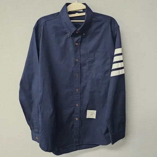 [BUNJANG] Thom Browne Navy Four-Bar Armband Shirt / 톰브라운 네이비 4선 완장 셔츠