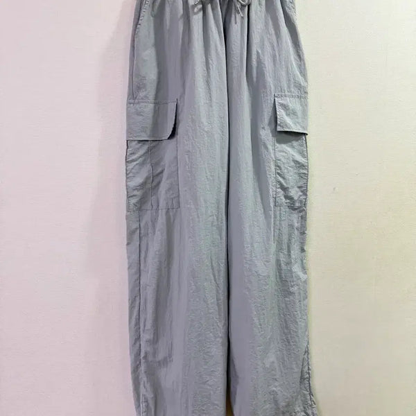 [BUNJANG] Gray Wrinkled Summer Pants / 그레이 바스락 팬츠