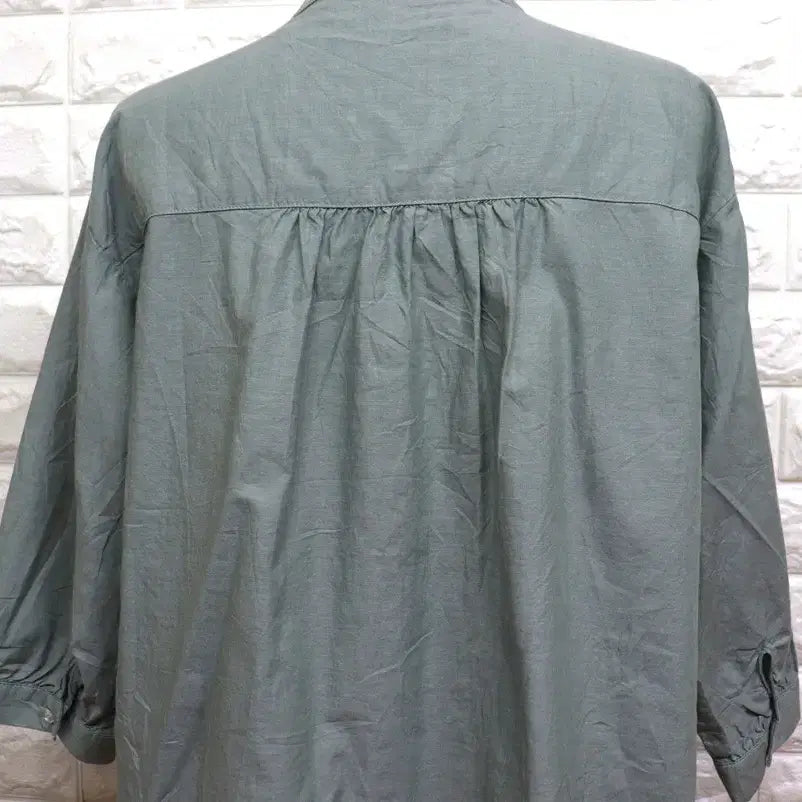 [BUNJANG] Women's China Crop Cotton Shirt / w62 미사용 차이나 크롭면셔츠/ 여성66/가슴단면55센치/사놀까