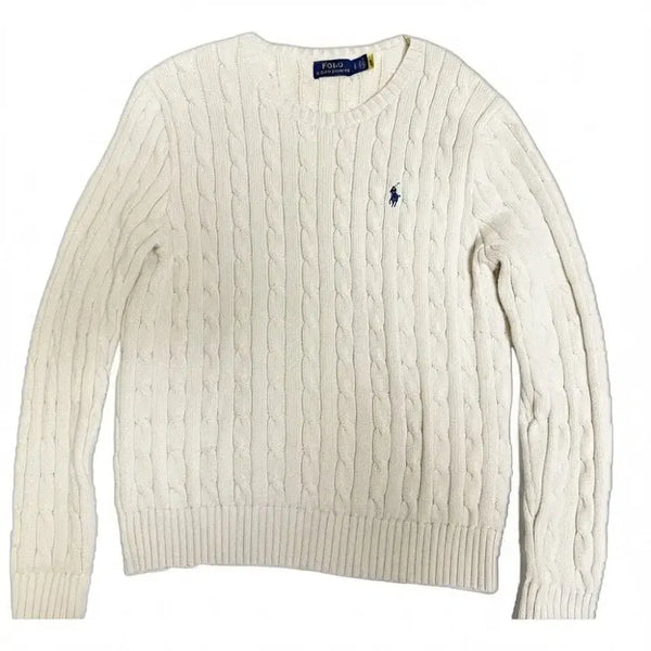 [BUNJANG] Polo Ralph Lauren Cable Knit Cream/Ivory L / 폴로 랄프로렌 꽈배기 니트 크림/아이보리