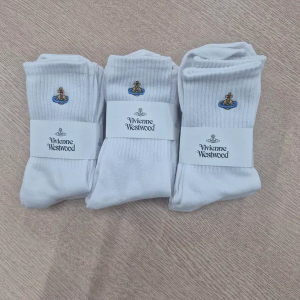 [BUNJANG] Vivienne Westwood Socks 9 Pairs White / 비비안웨스트우드 양말 화이트 9켤레