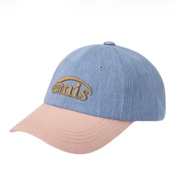 [BUNJANG] Emis Denim Two-tone Ball Cap Light Blue/Pink / 새상품 이미스 볼캡