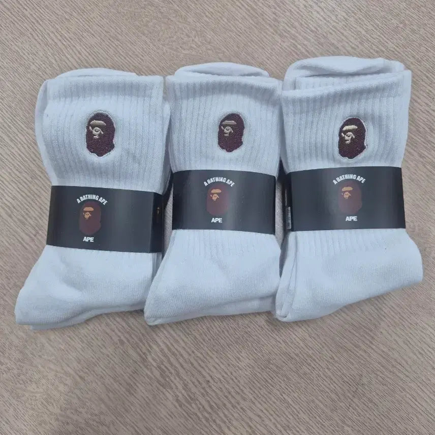 [BUNJANG] BAPE Socks White Set / 베이프 양말 화이트 39레