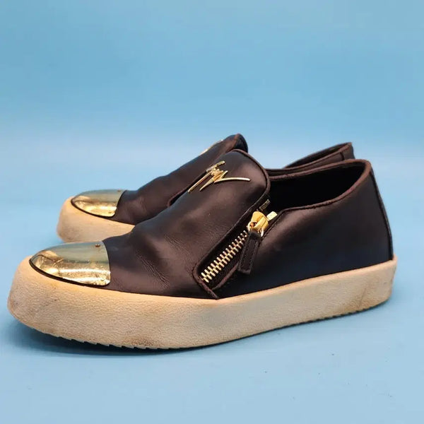 [BUNJANG] Giuseppe Zanotti Leather Zip Sneakers Size 40 (255) / kk쥬세페자노티 레더 지퍼 스니커즈 40 255