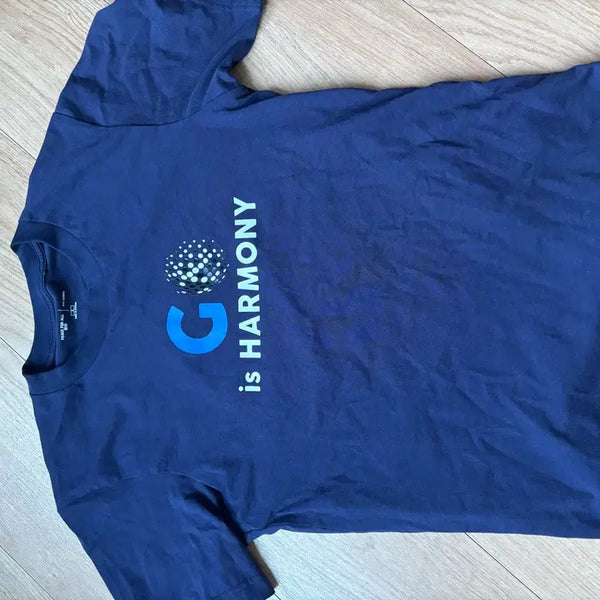 [BUNJANG] Uniqlo Short Sleeve T-Shirt Navy 'G is HARMONY' Lettering Size S / 유니클로 반팔 s
