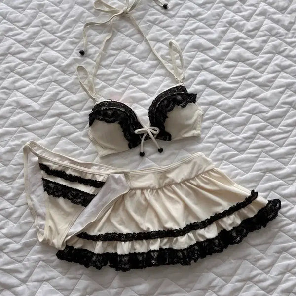 [BUNJANG] Aimée et moi Black Maid Bikini Set / 에메필 블랙 메이드 비키니 일본 빈티지 라떼갸루 히메오네 리즈리사 지뢰계