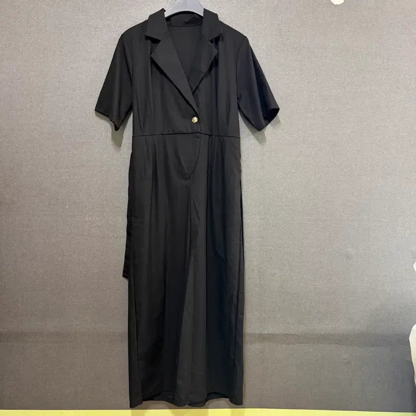 [BUNJANG] Women's Black Short Sleeve Jumpsuit BO2292 / F 여성 블랙 반팔 점프수트 BO2292