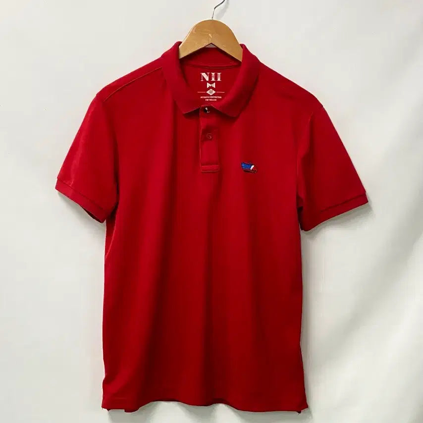[BUNJANG] NII Crocodile Logo Short-Sleeve Polo Shirt Red / 26.NII 악어로고 반팔 카라티셔츠 레드