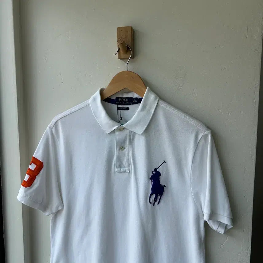[BUNJANG] Polo Ralph Lauren White Big Pony Custom Fit T-Shirt / 17422 - 폴로 랄프로렌 화이트 빅포니 반팔 카라티
