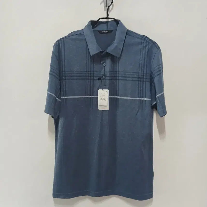 [BUNJANG] London Fog Men's Short Sleeve Polo Shirt Blue Check Size 105 / 런던 포그 남성 카라넥 반팔 (새상품)
