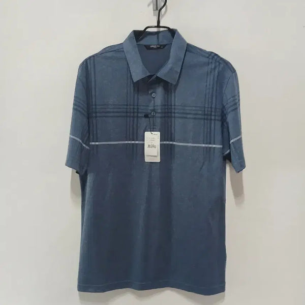 [BUNJANG] London Fog Men's Short Sleeve Polo Shirt Blue Check Size 105 / 런던 포그 남성 카라넥 반팔 (새상품)