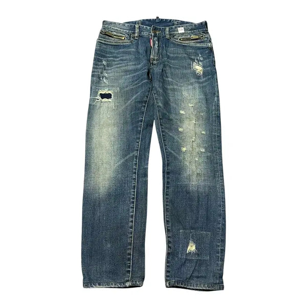 [BUNJANG] DSQUARED2 Clement Fit Multi-Distressed Denim Pants / (바배) 디스퀘어드2 멀티 디스진 클레멘트 핏 데님 팬츠