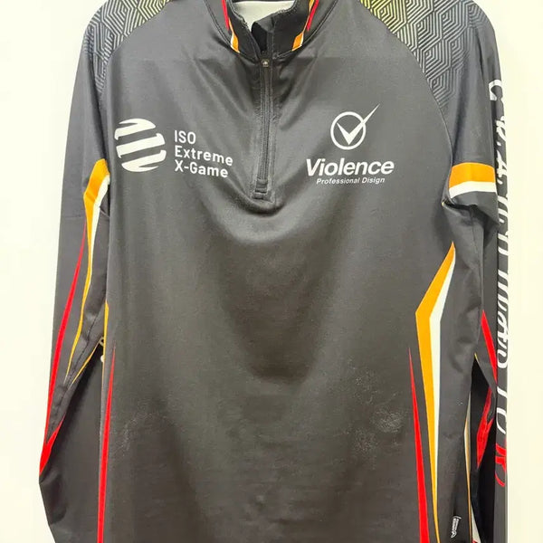 [BUNJANG] V-Functionality Half-Zip Fishing T-Shirt - L (Recommended for 95-100 Size) / 여름 낚시복
