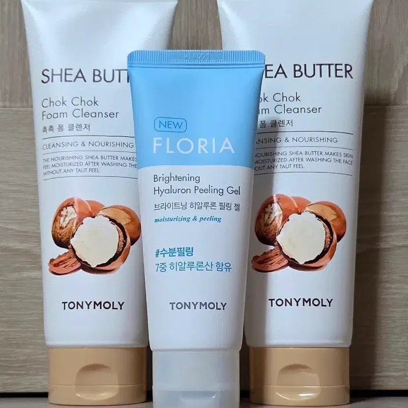 [BUNJANG] Tony Moly Shea Butter Foam Cleanser & Floria Hyaluronic Peeling Gel Set / 토니모리 쉐어버터 폼 클렌저 + 플로리아 히알루론 필링젤