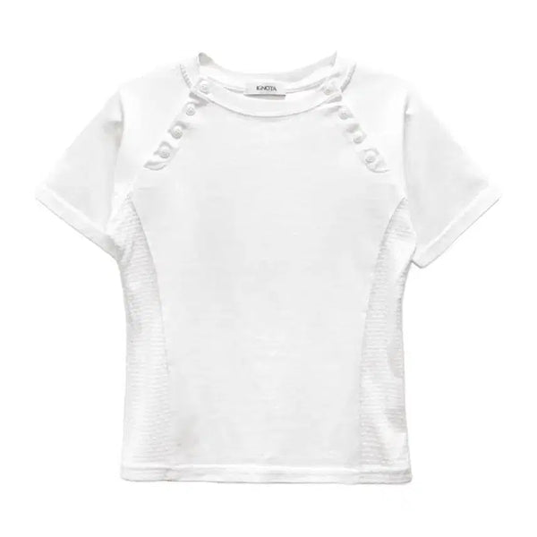 [BUNJANG] Ignota Button Short Sleeve T-Shirt White / (구함)Ignota 버튼 숏슬리브 티셔츠 화이트