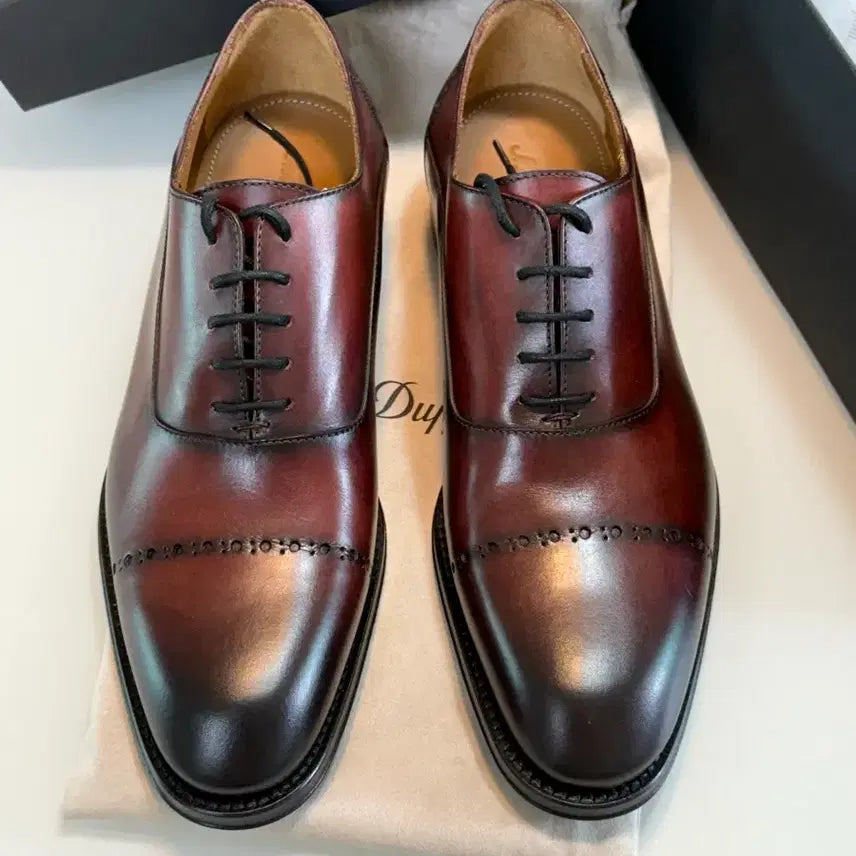[BUNJANG] Dupont Men's Dress Shoes Wingtip Cognac Italian Leather Size 40 (255-260mm) / 듀퐁 남성 정장 구두 40