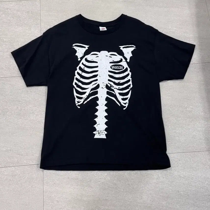[BUNJANG] Vanson Skeleton Short Sleeve T-Shirt L / 밴슨 스켈레톤 반팔 L