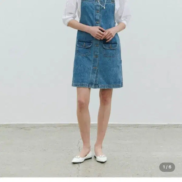 [BUNJANG] Sienne Denim Dungaree Dress / 시엔느 데님 멜빵 원피스