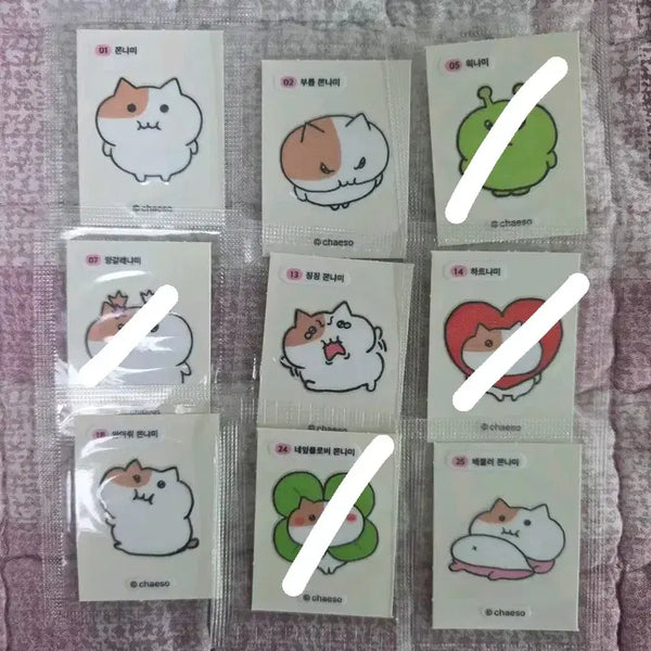[BUNJANG] Jjonnyami Sticker Collection / 쫀냐미 띠부씰 판매...2번,5번,7번,18번,24번,25번
