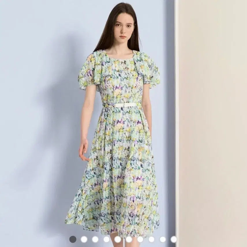 [BUNJANG] The Izzat Floral Belted Dress / 더아이잗 플로럴 벨티드 원피스 55사이즈