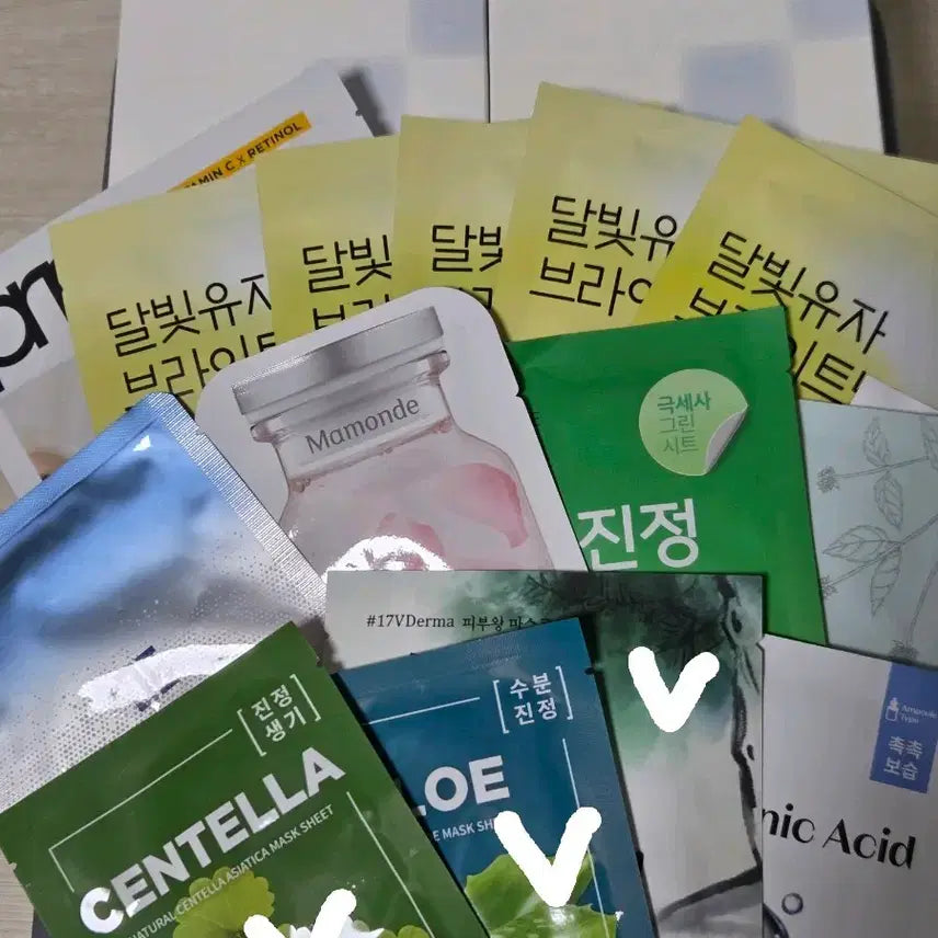[BUNJANG] Bundle Set of 25 Sheet Masks & Modeling Pack (Various Brands) / 시트마스크팩 25장+모델링팩등 일괄 새제품(한율 프리메라 토리든 등)