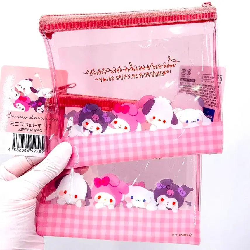[BUNJANG] Sanrio Cutie Double-Sided Flat Pouch / 산리오 큐티 양면 플랫 파우치 지퍼 파우치