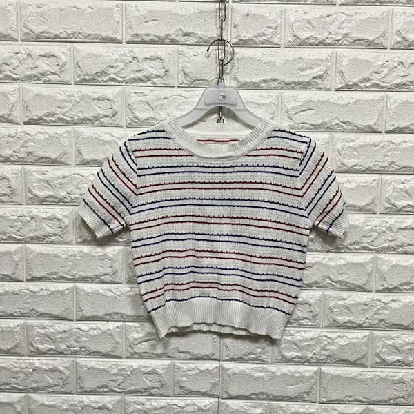 [BUNJANG] Short Sleeve Knit T-shirt / 2368) 반팔 니트티셔츠