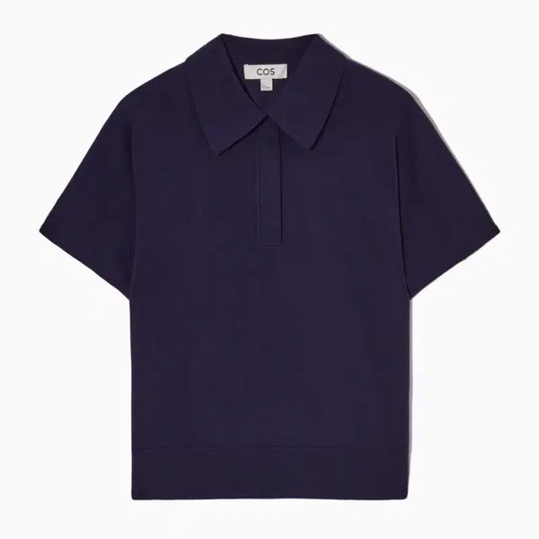 [BUNJANG] COS Merino Wool Knit Polo Shirt Navy S / COS 코스 메리노 울 니트 폴로 셔츠