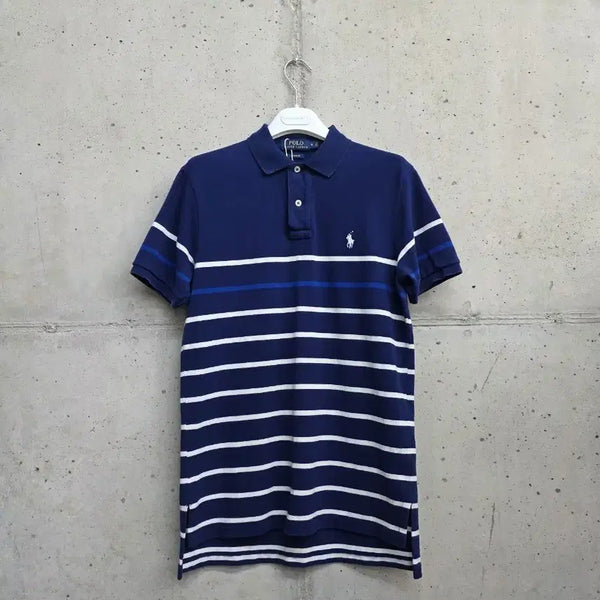 [BUNJANG] Polo Ralph Lauren Custom Fit Stripe Short Sleeve Polo Shirt / [S]폴로 커스텀핏 스트라이프 반팔 pk 카라티 셔츠