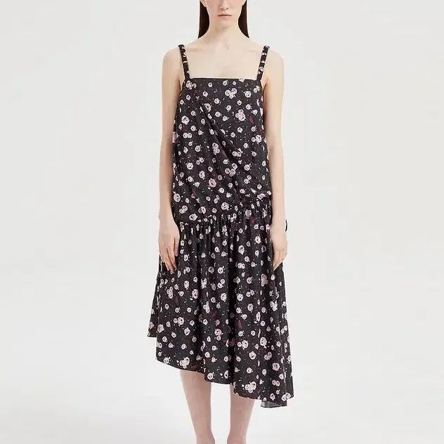 [BUNJANG] Lucky Chouette Flower Motif Nylon Long Dress / 럭키슈에뜨 원피스 새제품