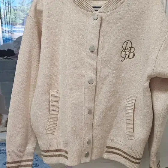 [BUNJANG] DB Baseball Jacket Beige / DB 야구 점퍼 베이지