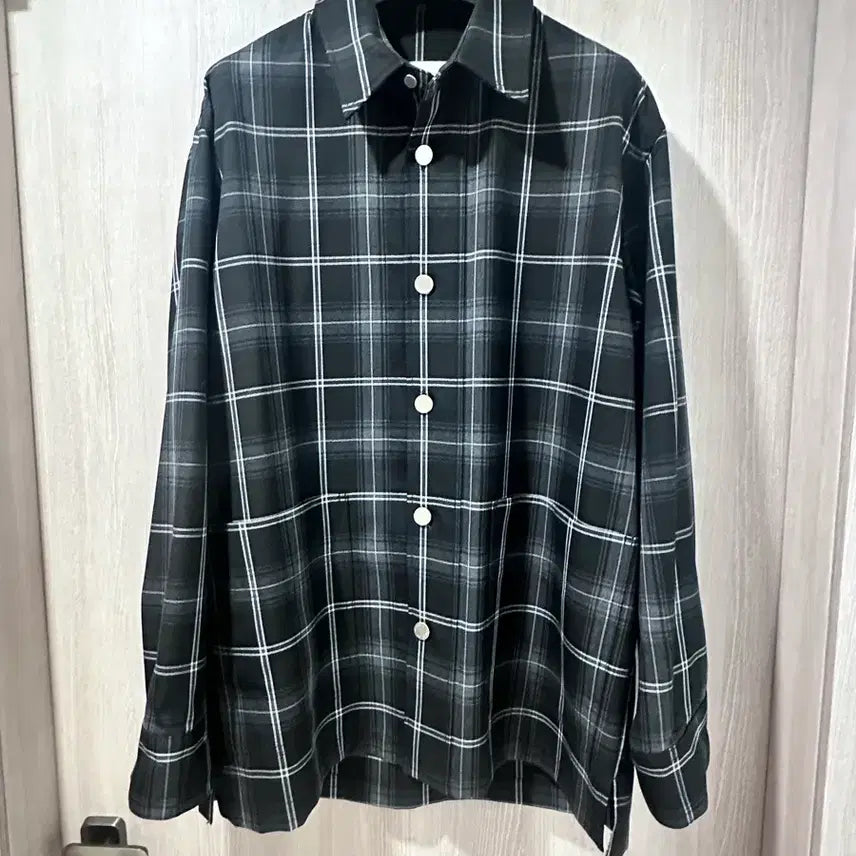 [BUNJANG] Solid Homme Outer-Style Checkered Shirt Black / 솔리드옴므 명작 아우터형 체크셔츠 블랙