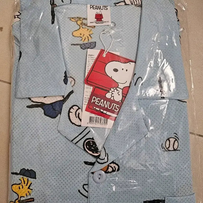 [BUNJANG] Peanuts Snoopy Woodstock Pajama Set - Blue / 피너츠 스누피 우드스탁 파자마 세트 블루