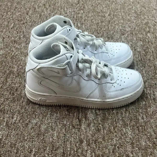[BUNJANG] Nike Air Force 1 Mid All White Sneakers / 나이키 에어포스1 미드 올백 240mm