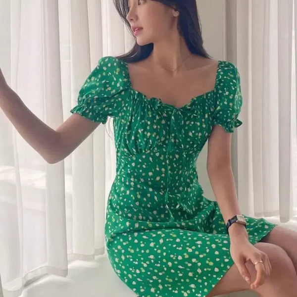 [BUNJANG] Gureum Puff Mini Summer Dress / 그림 퍼프 미니 여름 원피스