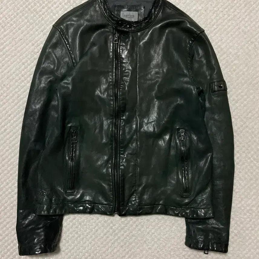 [BUNJANG] SERIES Western Mood Lambskin Leather Biker Jacket / [M] SERIES 시리즈 웨스턴 무드 램스킨 양가죽 절개 바이커 레더