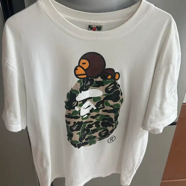 [BUNJANG] BAPE Camo Short Sleeve T-Shirt White / 베이프 카모 반팔티