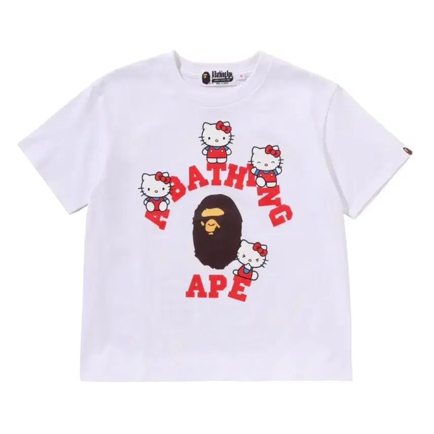 [BUNJANG] BAPE x Sanrio Hello Kitty Collaboration Short Sleeve T-Shirt / 베이프 x 산리오 헬로키티 콜라보 반팔티