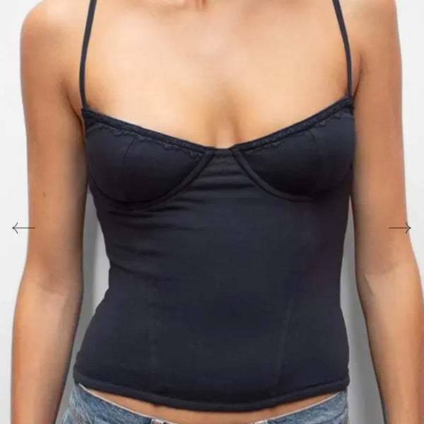 [BUNJANG] Subdued Corset Top Navy S Size / 섭듀드 코르셋 새상품 (택있음)