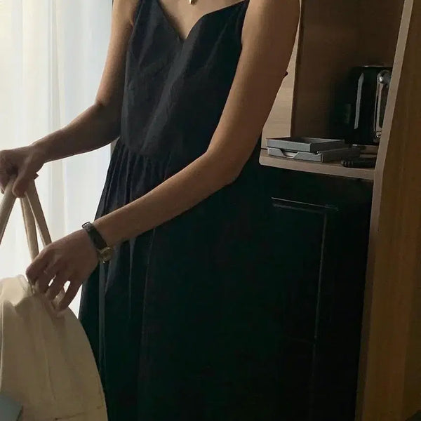 [BUNJANG] Gnoo Black Sleeveless Long Dress / 지누 gnoo 블랙 슬리브드레스 나시원피스 롱원피스 촬영원피스