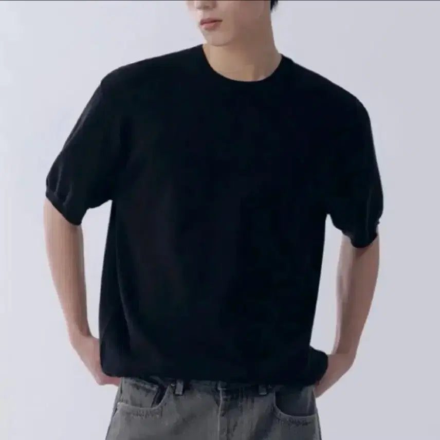 [BUNJANG] Musinsa Standard Washable Supima Cotton Crewneck Short Sleeve Knit T-Shirt M Black / 무신사스탠다드 무탠다드 워셔블수피마 코튼 크루넥 반소매 니트반팔 M 블랙