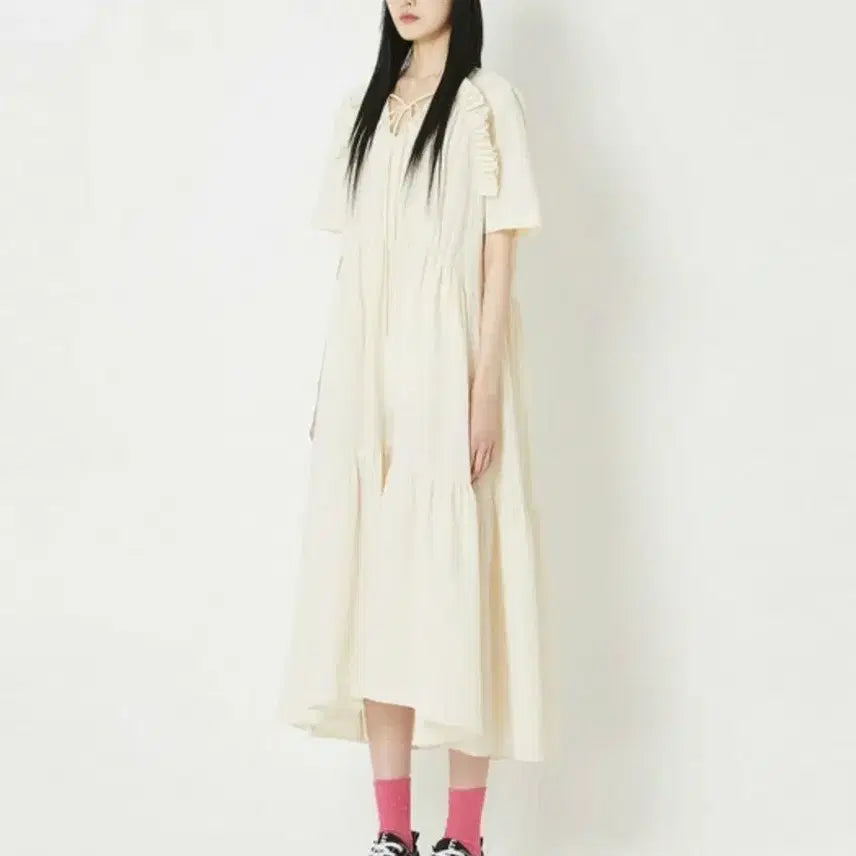 [BUNJANG] Lucky Chouette Seersucker Long Dress / 럭키슈에뜨)시어서커 롱원피스(23년도)