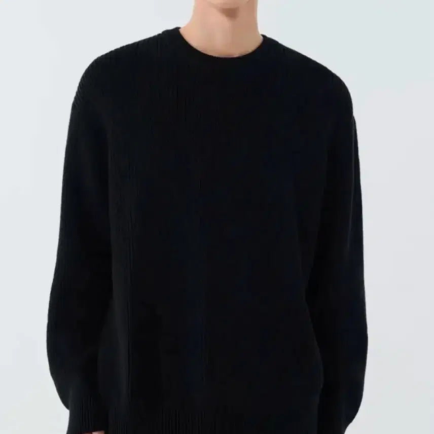 [BUNJANG] Musinsa Standard Cotton Ribbed Crewneck Knit Black M / 무신사스탠다드 무탠다드 코튼 리브드 크루넥니트 블랙 M