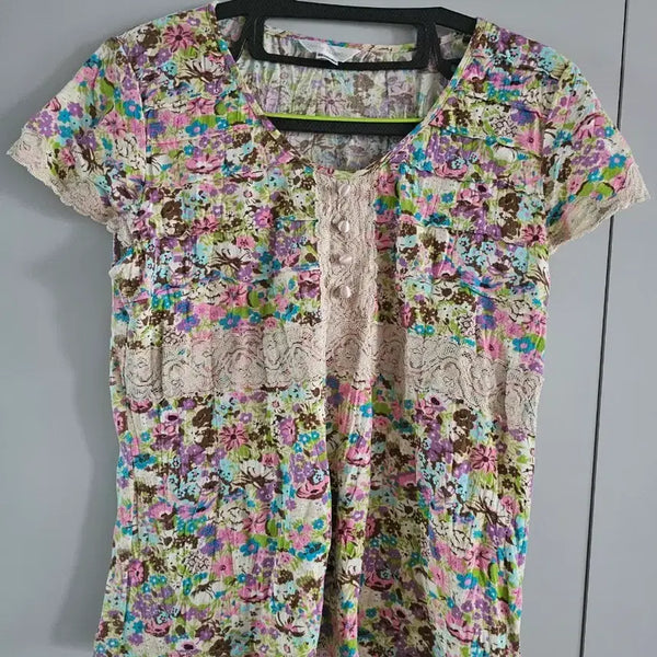 [BUNJANG] CHRIS HARPER Flower Pattern Blouse / CHRIS HARPER 플라워 패턴 블라우스